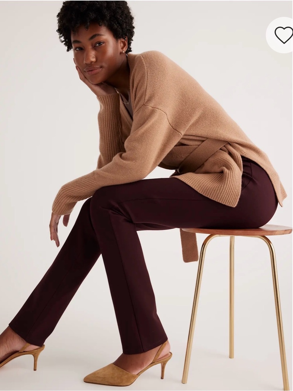 Quince Ultra-Stretch Ponte Straight Leg Pants Burgundy Small